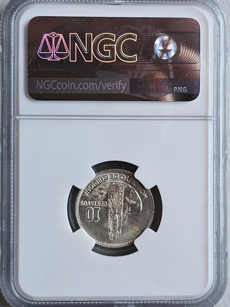 Guatemala 10 Centavos 1964 NGC MS 66