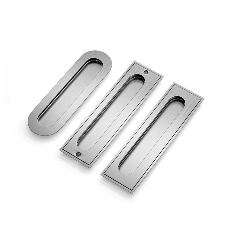 Drawer Cabinet Cupboard Rectangular Flush Pull 14cm Length Door Handle 2Pcs