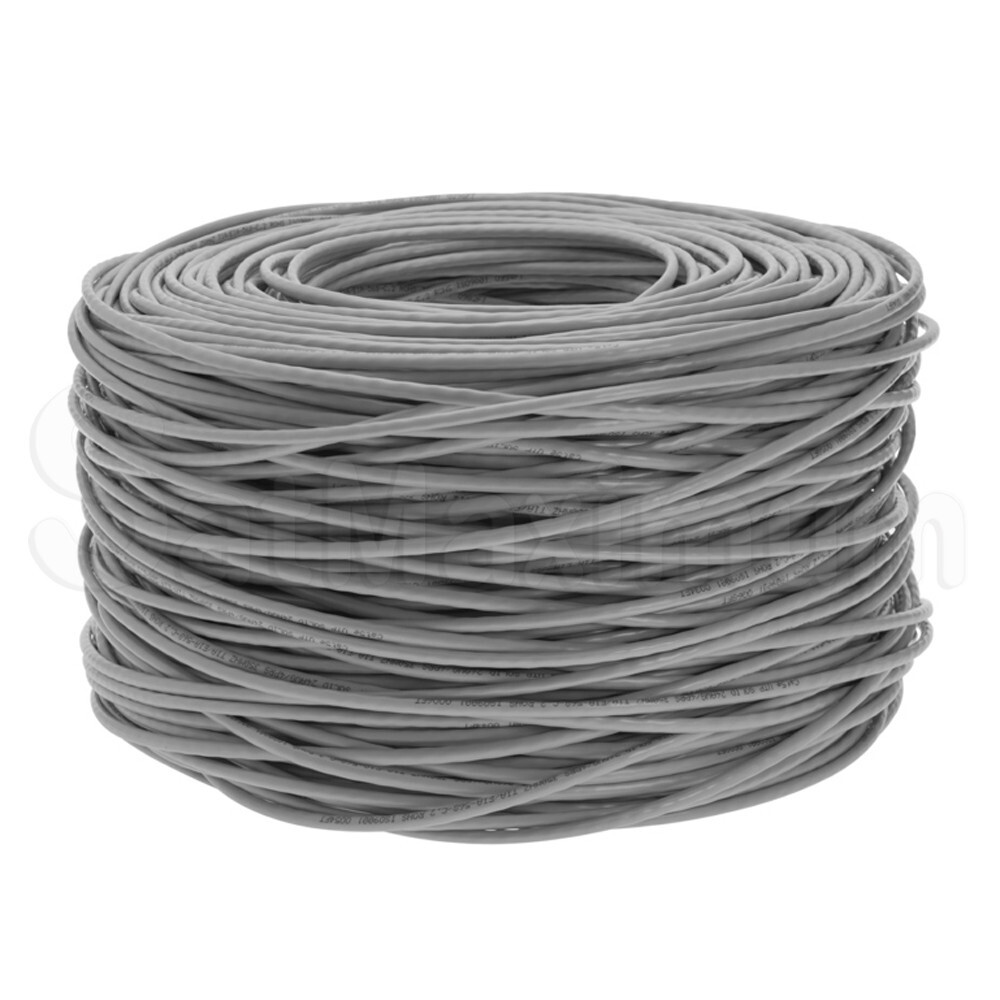 Cat5e 1000FT Gray UTP Ethernet Cable 24AWG Network LAN Solid Bulk Wire Pull Box