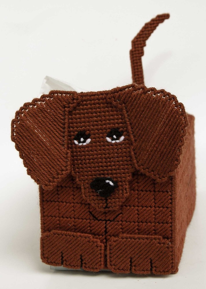 Dachshund Dog 3-D Tissue Topper-Plastic Canvas Pattern or Kit