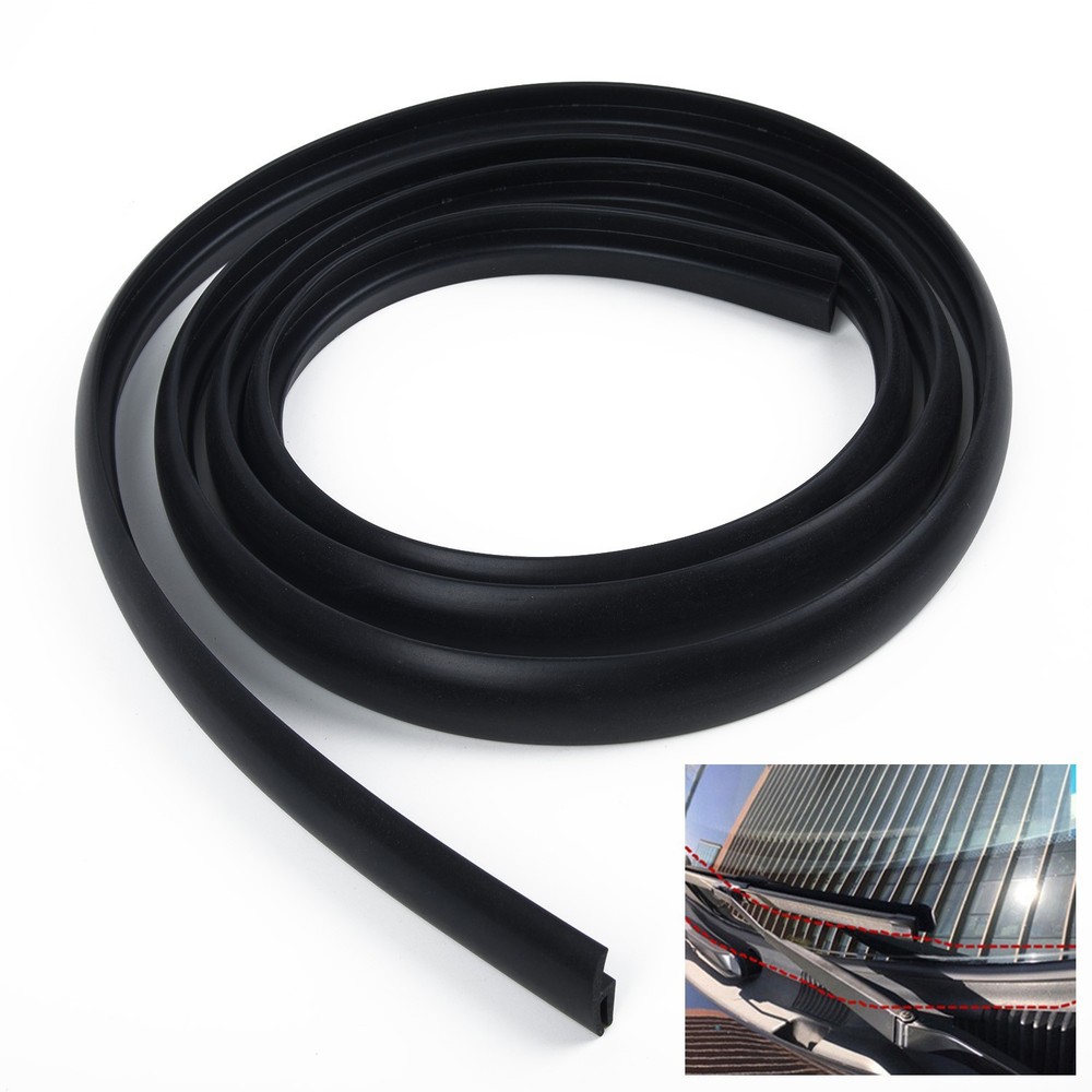 Car Front Windshield Panel Decorative Trim Rubber Strip Black Easy Installation