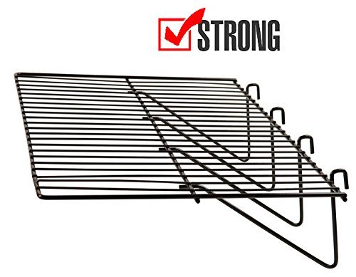 Only Hangers Black Grid Panel Display Shelf Box of 6