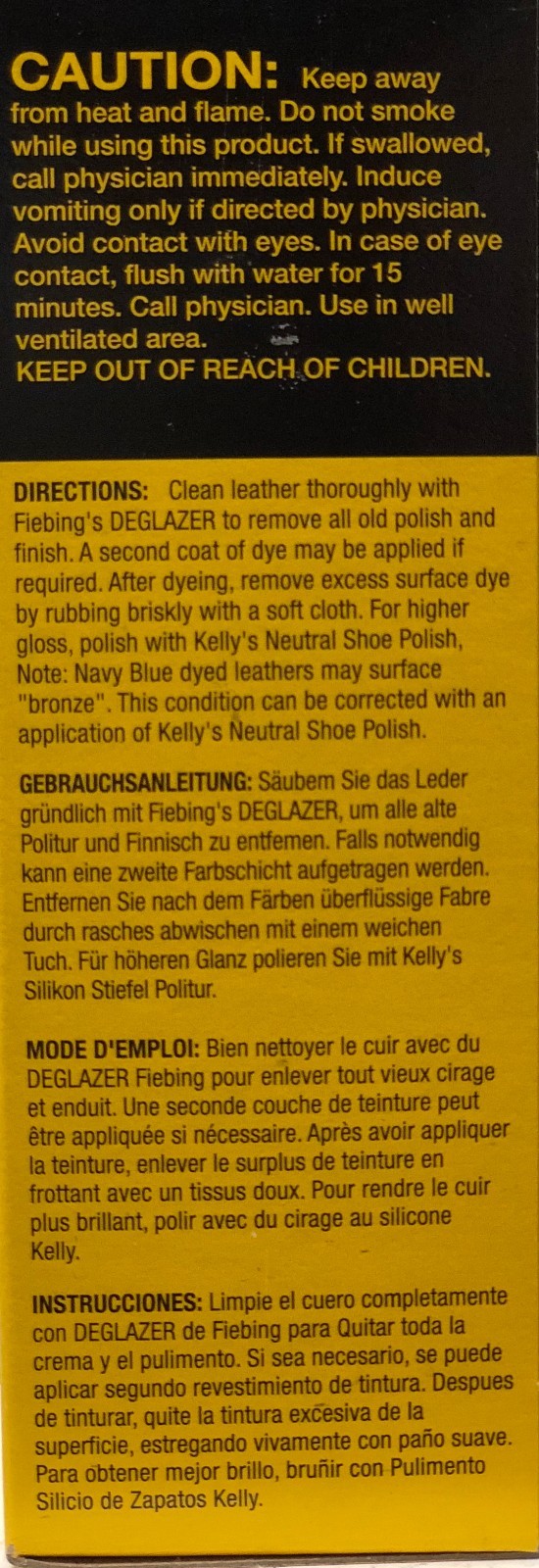 Fiebing's Leather Dye w/ Applicator - ALL COLORS- 4 OZ |Not for CA Customers|