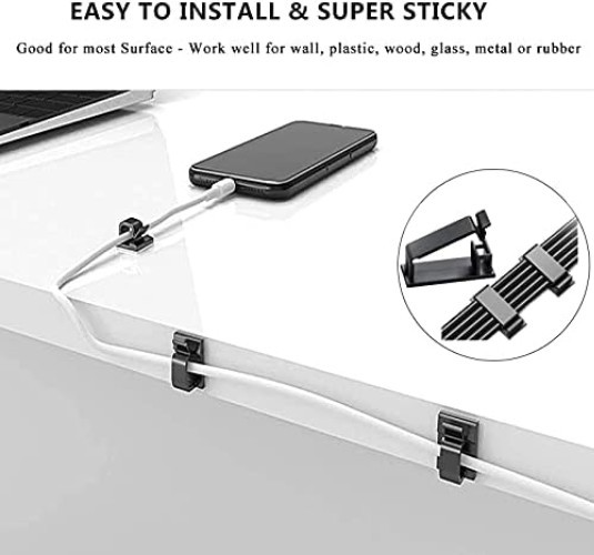 Cord Management Organizer Kit 4 Cable Sleeve split with 41Self Adhesive Cable...