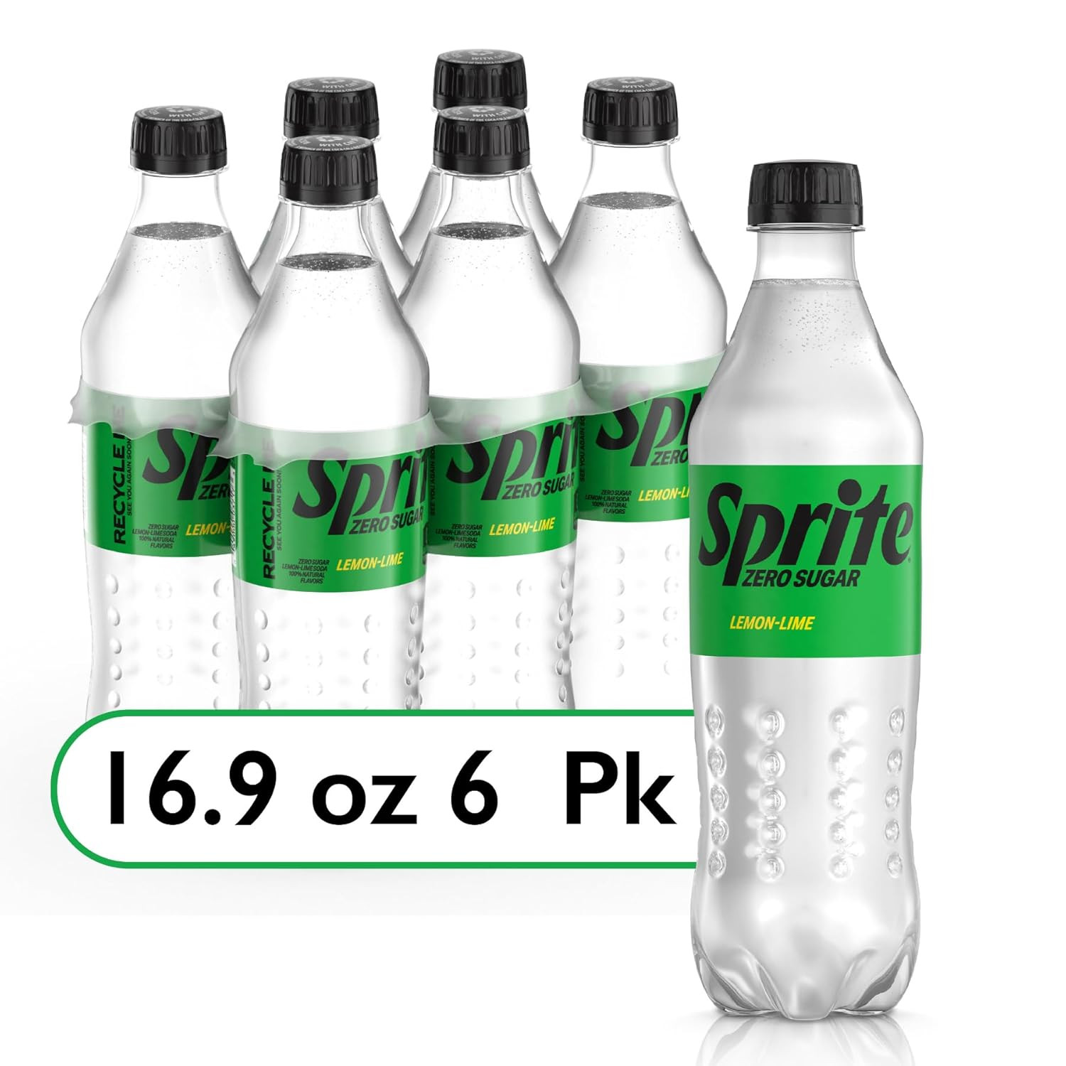 Zero Sugar Lemon Lime Diet Soda Pop Soft Drinks, 16.9 Fl Oz, 6 Pack