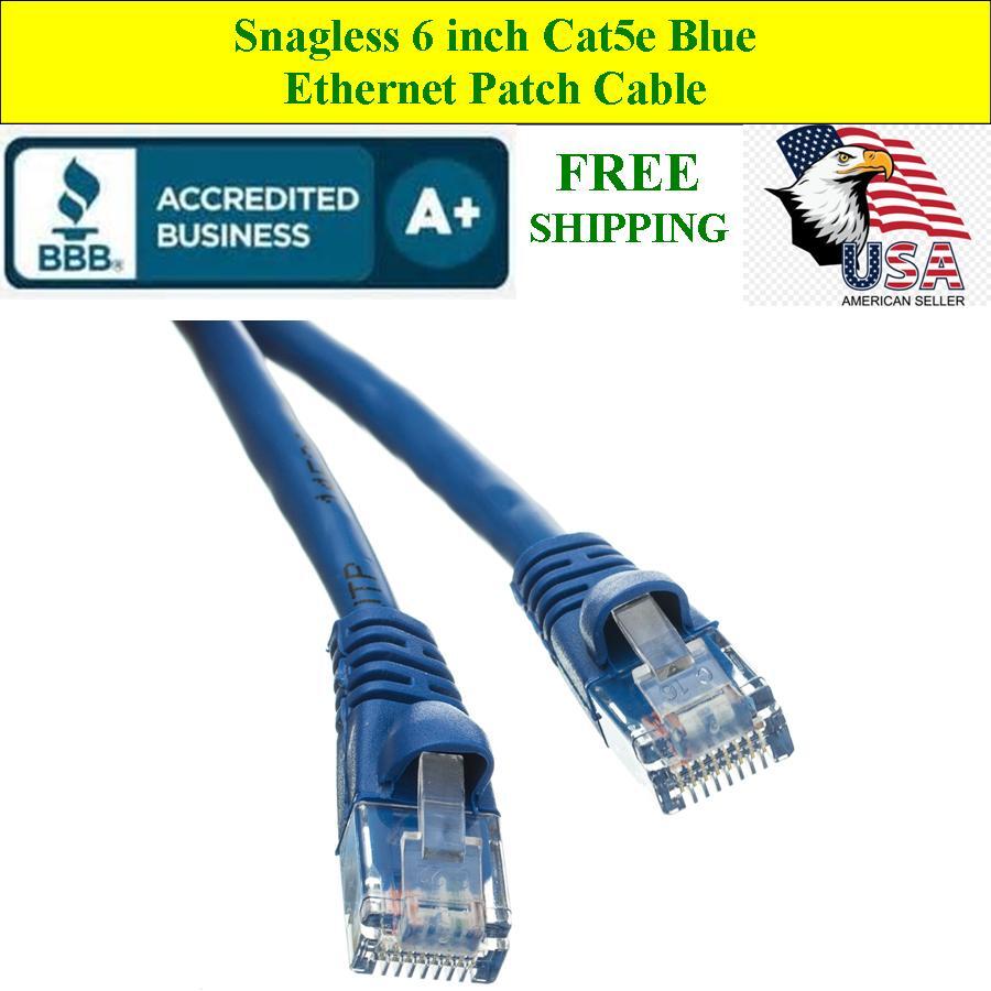 6 Inch Cat5e Ethernet Network Computer Patch Cable for PC, XBOX, PS3, PS4