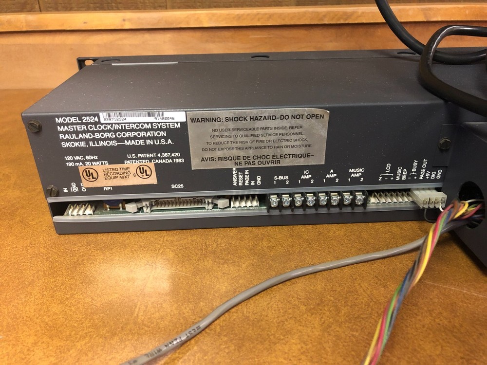 Rauland 2524 Master Clock Intercom Control System