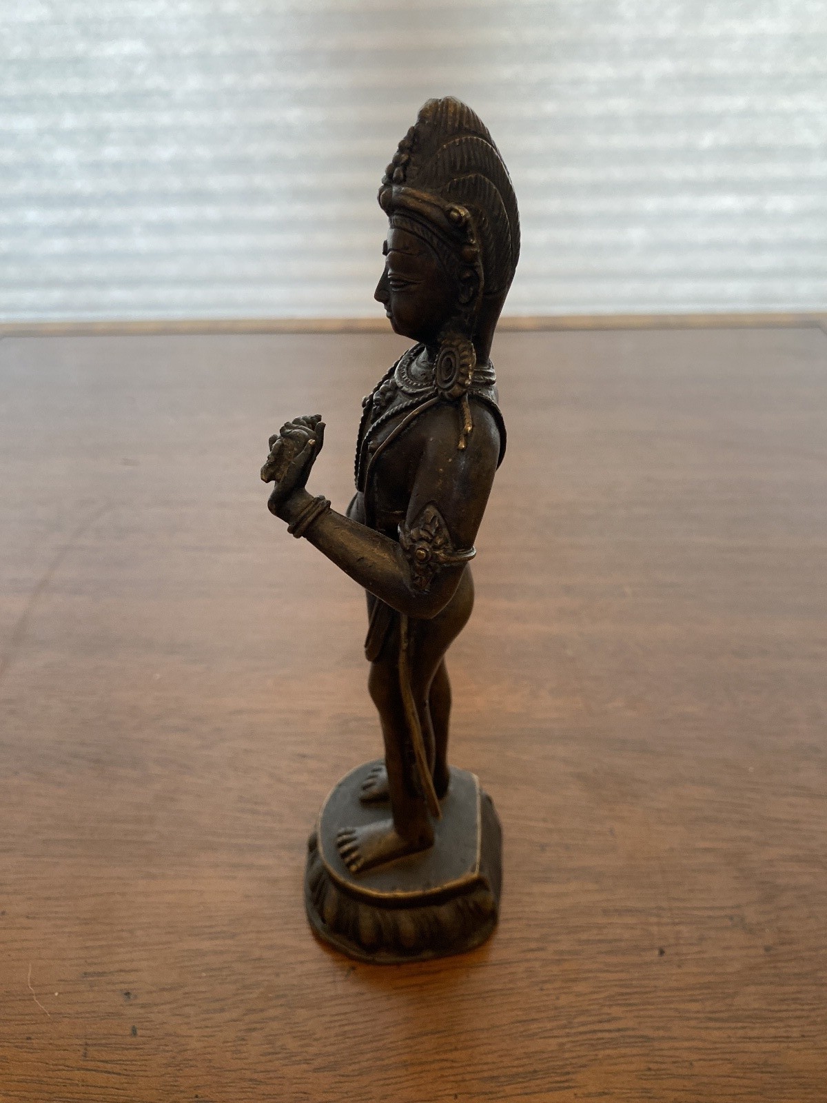 ANTIQUE Buddhist Deity Avalokiteshvara Bodhisattva Cast Bronze Sculpture 8.5"H