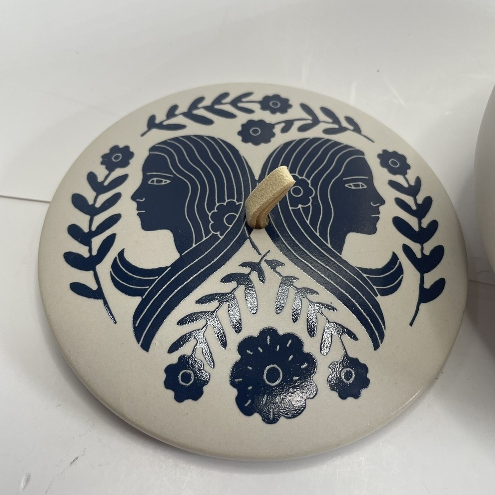 Fringe Gemini Ceramic Round Trinket Box