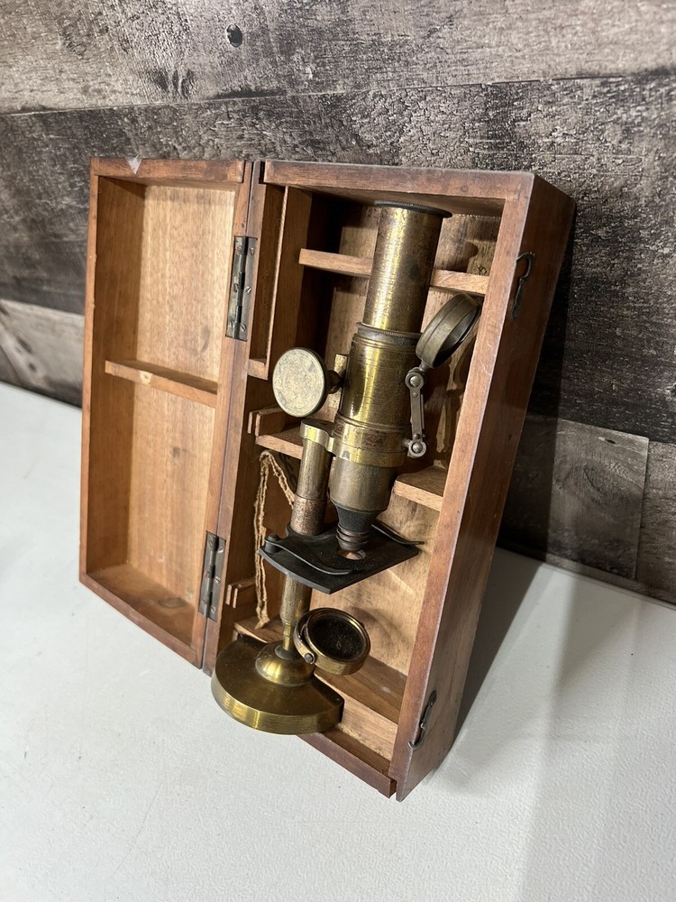 Antique Brass Mini Microscope - Seems To Be Fully Functional!