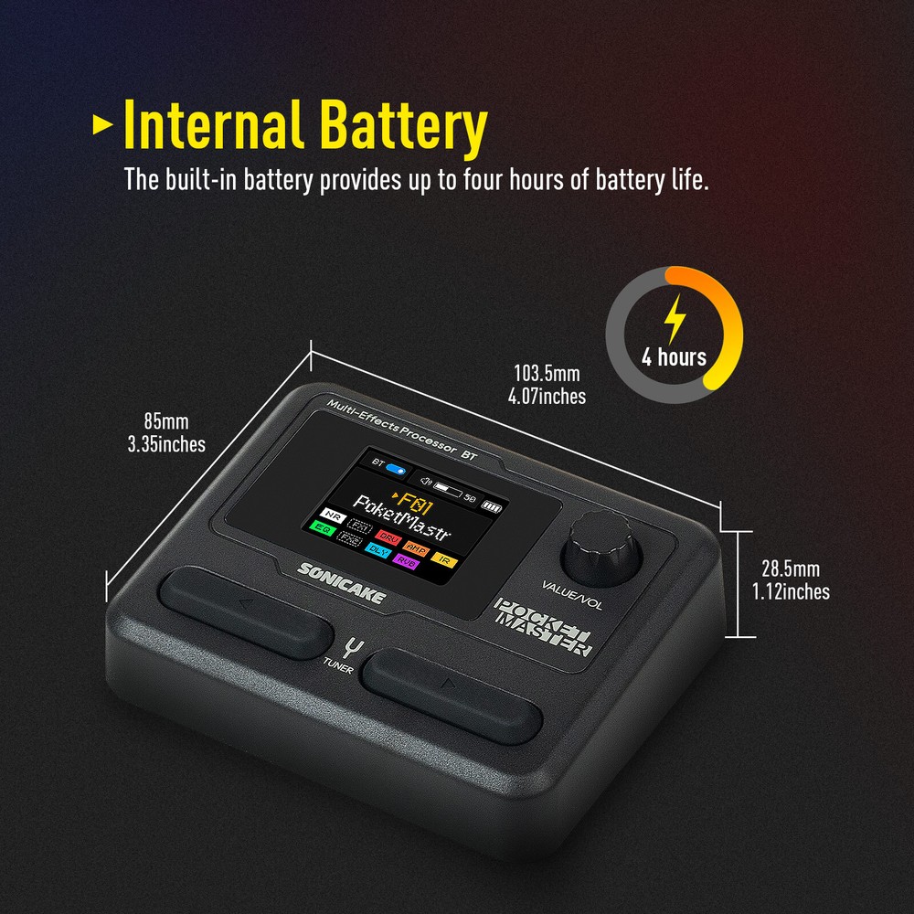 SONICAKE Pocket Master Guitar Modeling IR Cabinets Simulation Multi-Effects Ste