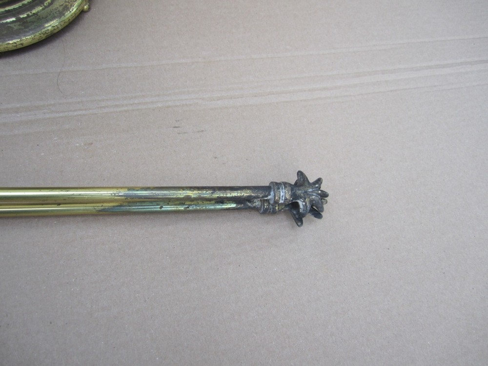 Vintage 5 Piece Solid Brass Fireplace Tool Set 30"
