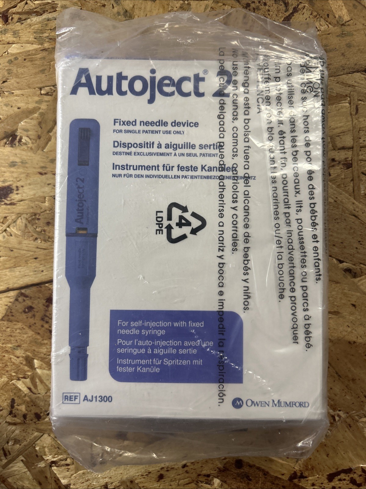 Owen Mumford Autoject 2 Fixed Needle Device AJ1300 For Self-Injection