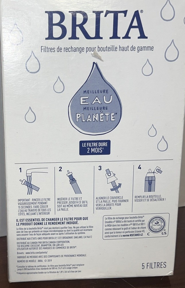 Brita Refillable Filter Refill 5-Pack for Bottles - Sealed Packs! For BOTTLES