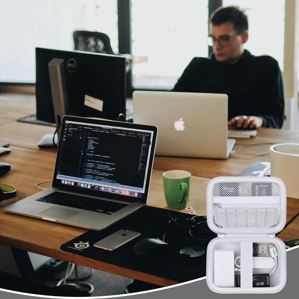 Supmay Computer Memory Card Readers Organizer Case Compatible with SD White