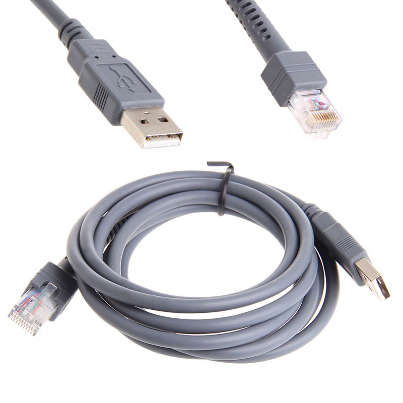 Straight USB Cable for Symbol for LS1908 LS1902T Barcodes Scanner