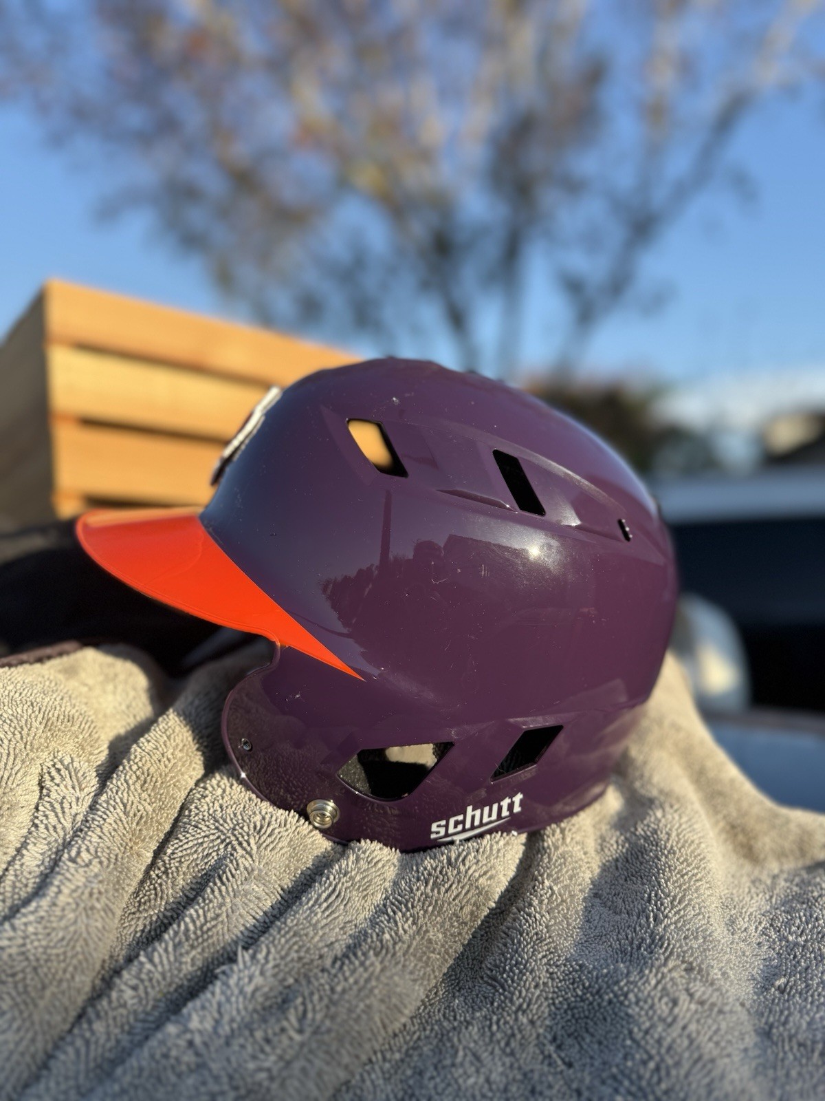 CLEMSON TIGERS CUSTOM SCHUTT SOFTBALL BATTING HELMET USED