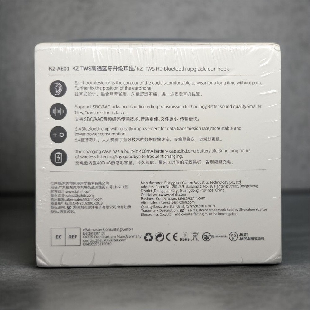 KZ AE01 Wireless Ear Hook Bluetooth 5.4 Earphones with Charging Case