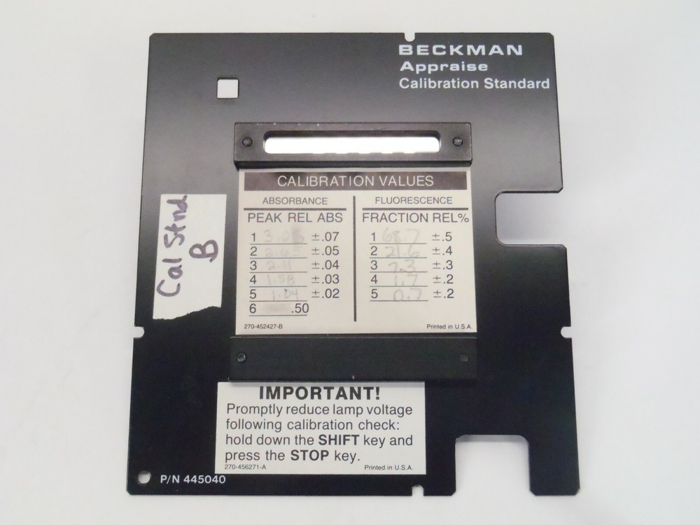 Beckman 445040 Appraise Standard Calibration
