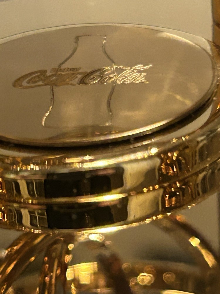 Benchmark Celestial Gyroscope Desk Clock - Base engraved Coca-Cola Bottle