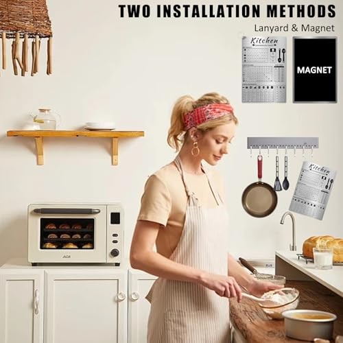 Kitchen Conversion Chart Magnet for Refrigerator,Baking Magnetic Aluminum