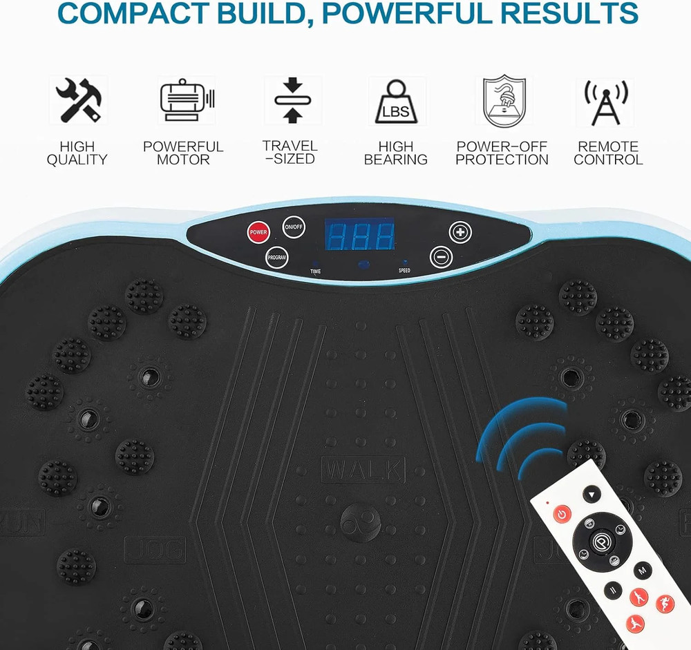 Vibration Plate Exercise Machine with Exercise Bands and Remote Control for Ab &