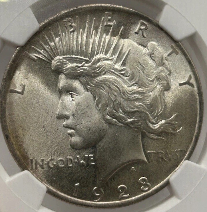 1923 $1 Peace Dollar Silver - NGC MS66
