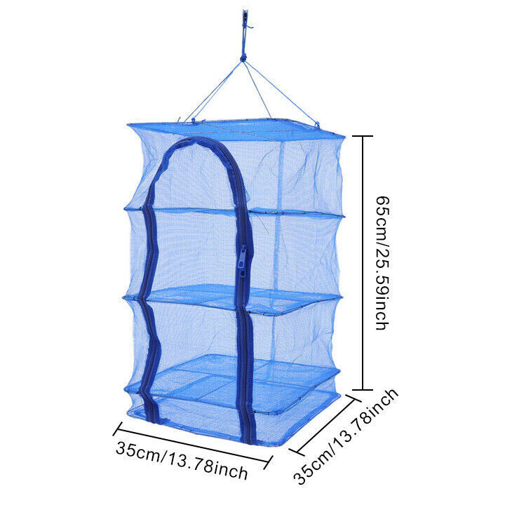 Foldable 4 Layers Drying Net Hanging Vegetable Fish Dishes Mesh Dryer Rack