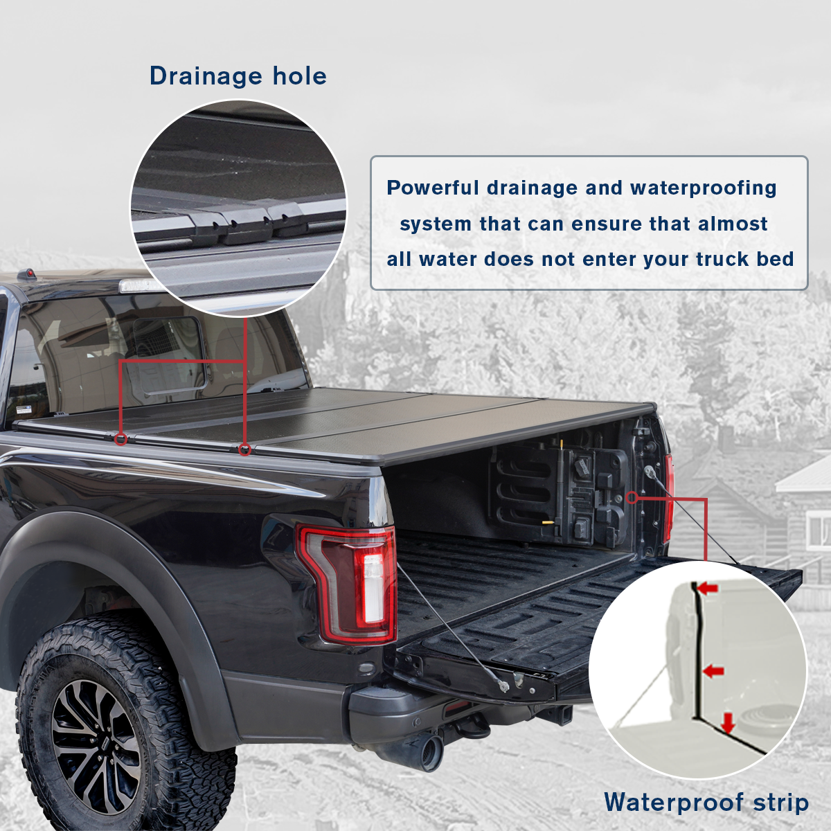 6.8FT Hard Tri-Fold Tonneau Cover Truck Bed for 1999-2024 F250 F350 SuperDuty