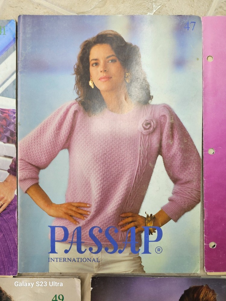 (5) Passap DM80 E6000 Knitting Machine Patterns Magazines #41,47-50