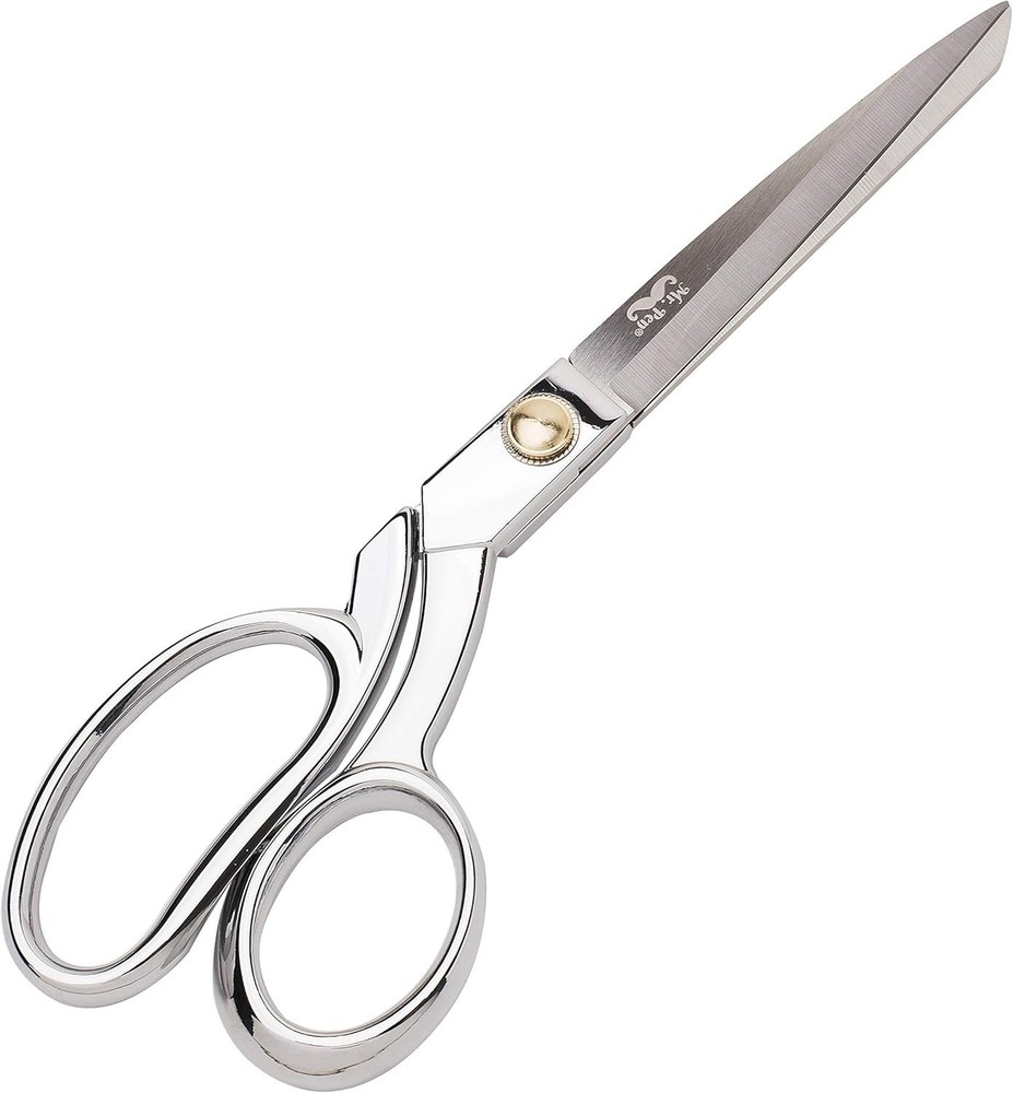 Ultra-Sharp 8-Inch Metal Scissors with Leather Handle for Effortless Cutting