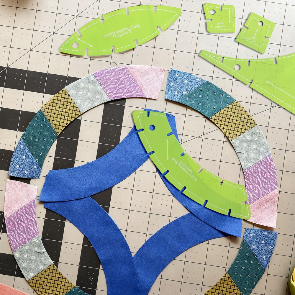 5PCS Sewing Ruler Set 2.4-11.2" Double Wedding Ring Template Patchwork Quilting