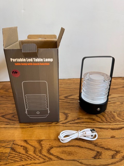 HAPYGI Portable LED Table Lamp Rechargeable Dimmable Touch Control Black New