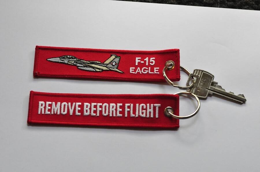 F-15 Eagle embroidered keychain keyring