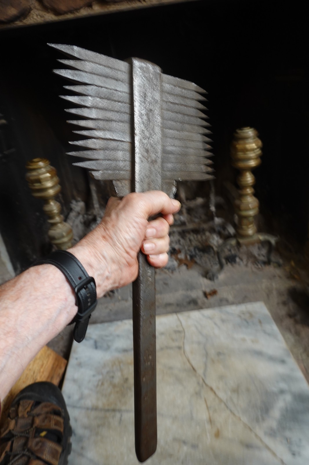 Antique STONE MASON CRANDALL TOOTHED SANDSTONE AXE HAMMER 7lb 10oz ROCK QUARRY