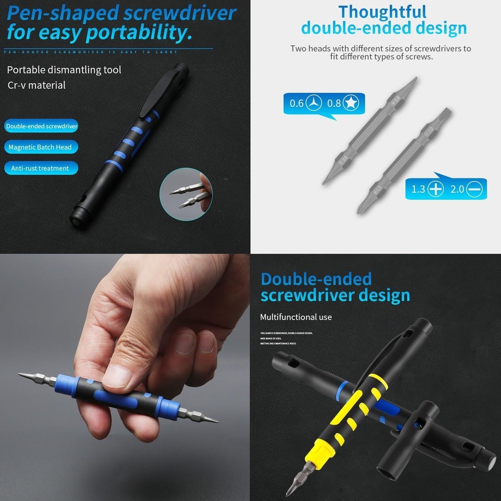 4 Pieces mini screwdriver set Portable Multi-Purpose Screwdriver tiny screwdr...