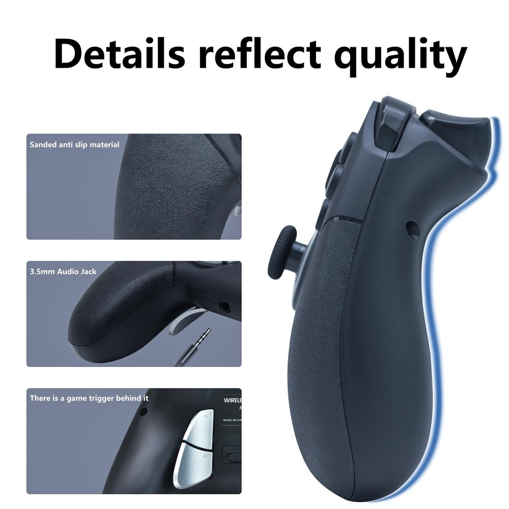 Aieloar Wireless Elite Controller for PS4, Modded Game with Black