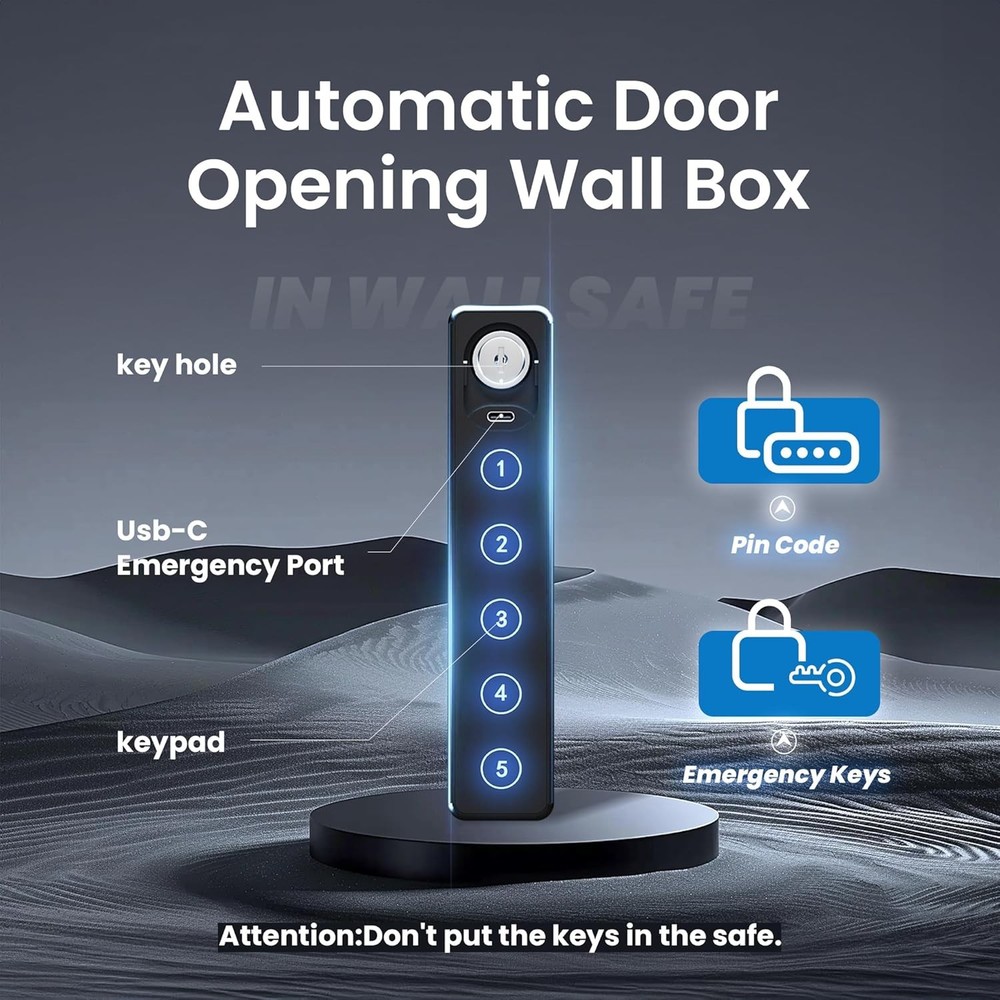 Quick Access Wall Safe with Removable Pegboard & Shelfs, Flat Hidden White Wall