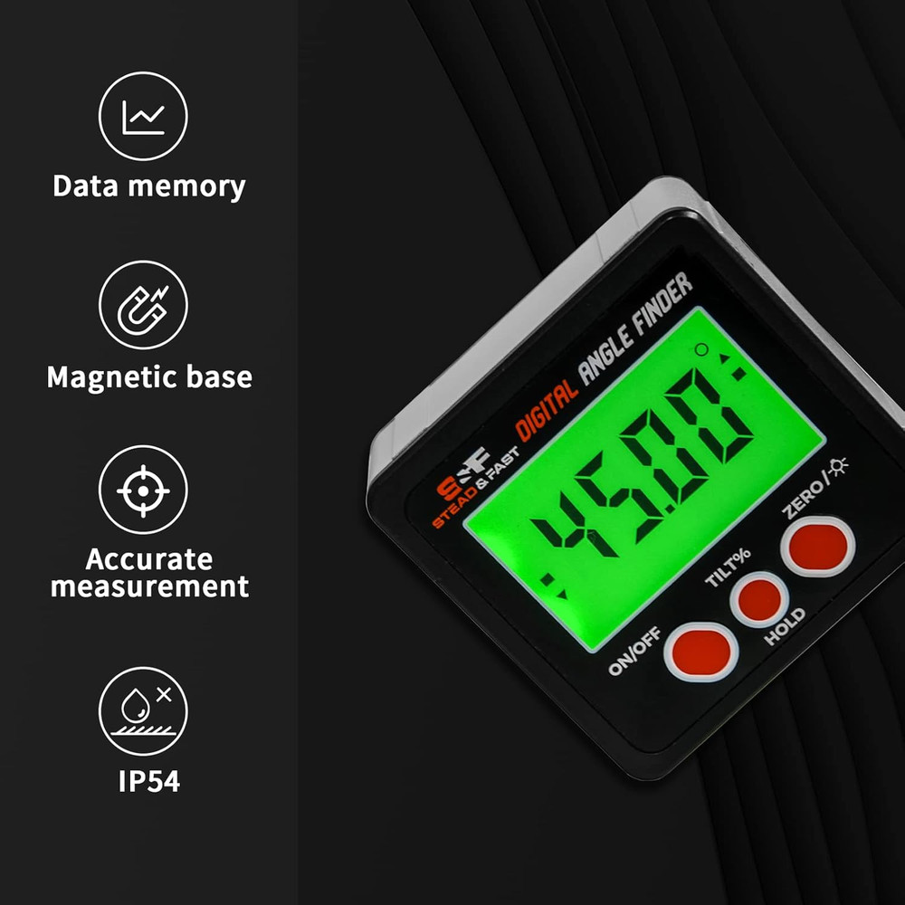 Digital Inclinometer with Backlit Display for Accurate Angle Measurement