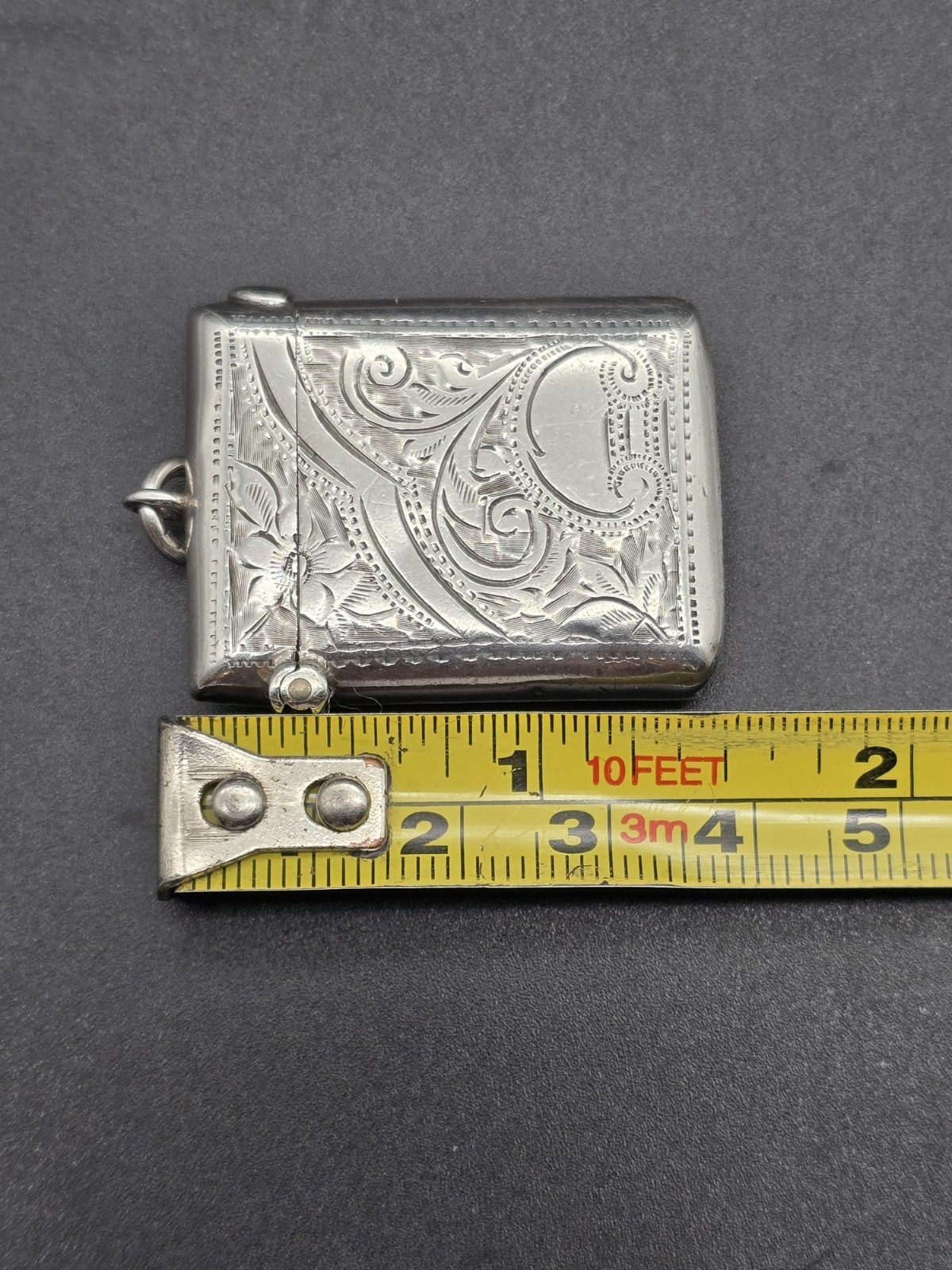 Antique Victorian Sterling Silver Vesta Case/Match Safe UK/Birmingham/1903/A.C