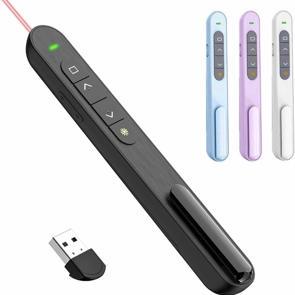 QUI Presentation Clicker for Powerpoint, RF 2.4Ghz USB Wireless Presenter Remote