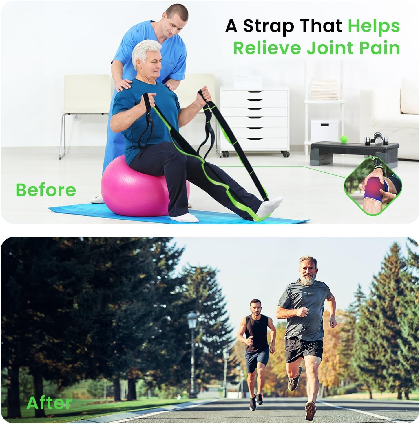 12 LoopsYoga Stretch Strap for Stretching Physical Therapy For Pilates Trainers