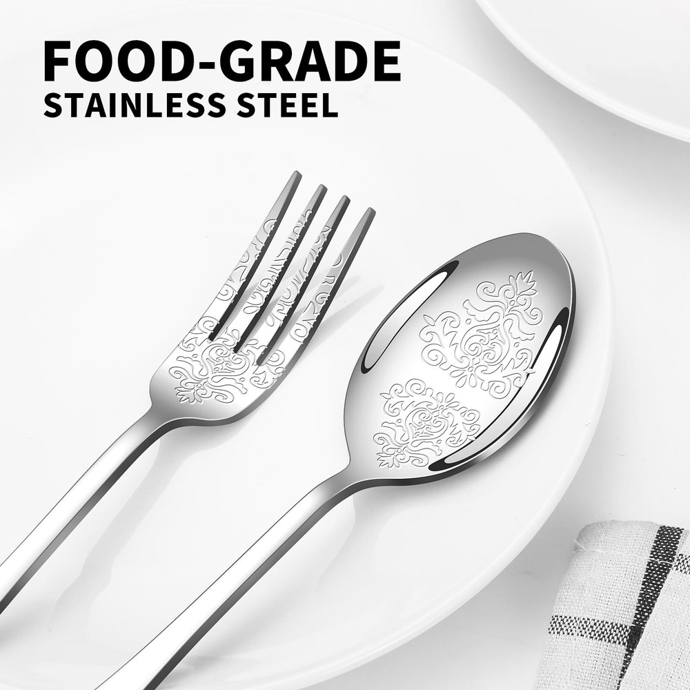 48PCS Silverware Set for 8 with Flatware Drawer Organizer, Stainless Steel Cu...