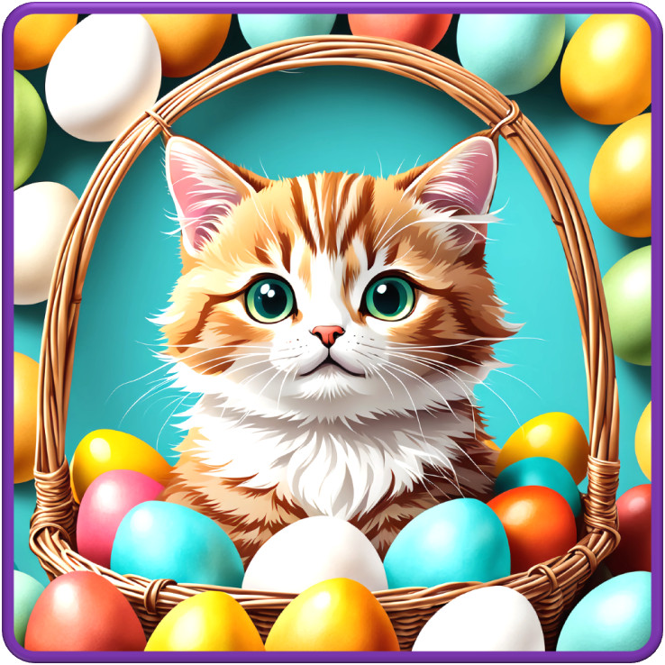 30 Custom Easter Egg Kitten Personalized Address Labels