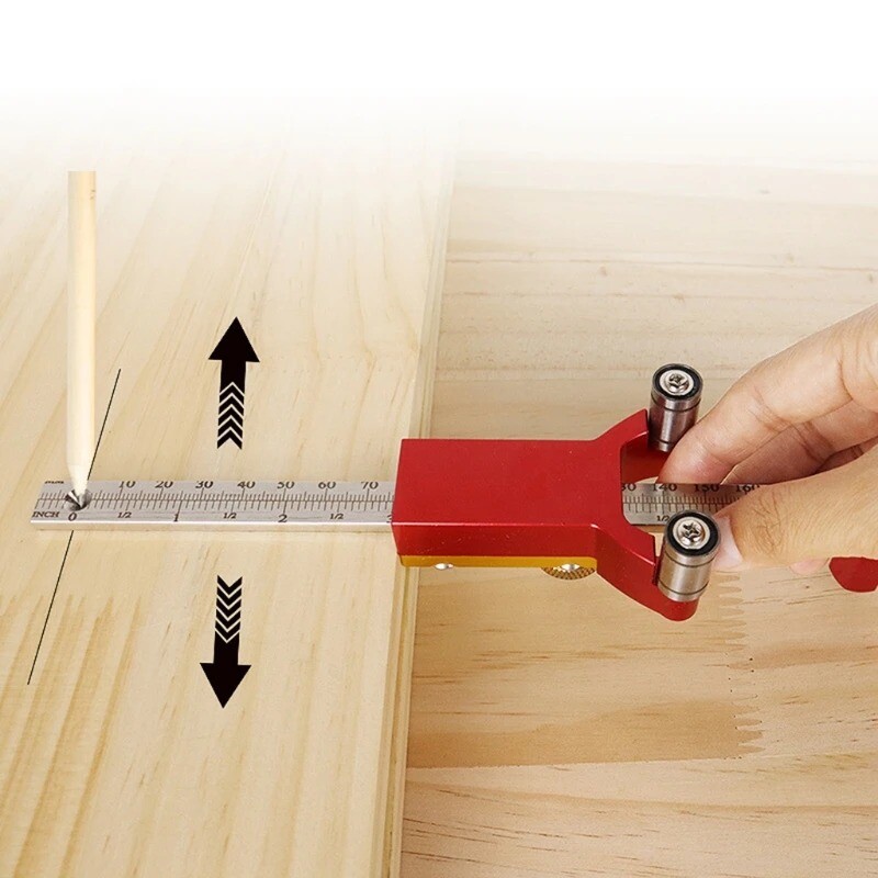 Woodworking DIY Drawing Straight Line Arc Measuring Height Triple Multi-function