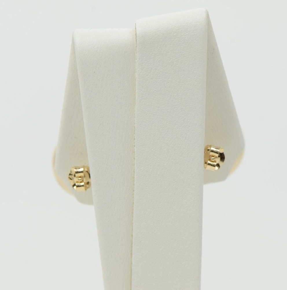 14k Yellow Solid Gold Laser Cut Ball Stud Earrings