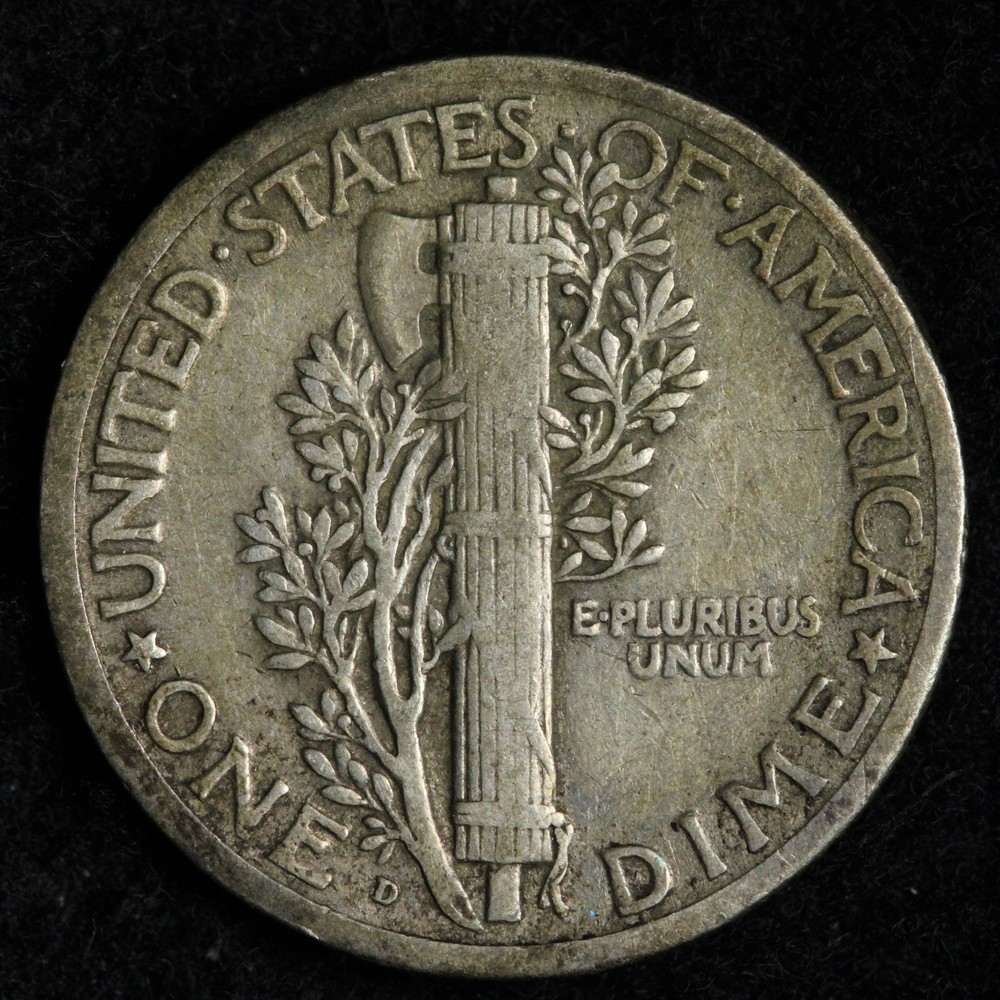 1920-D Mercury Silver Dime XF E317 OKCD