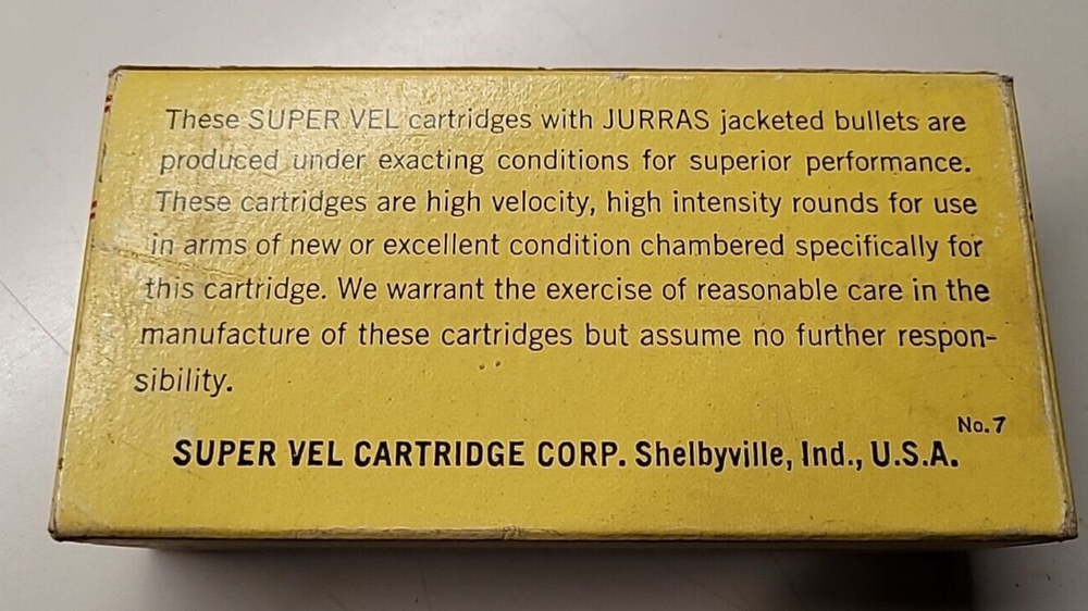 Vintage Super Vel 45 ACP ammo box empty