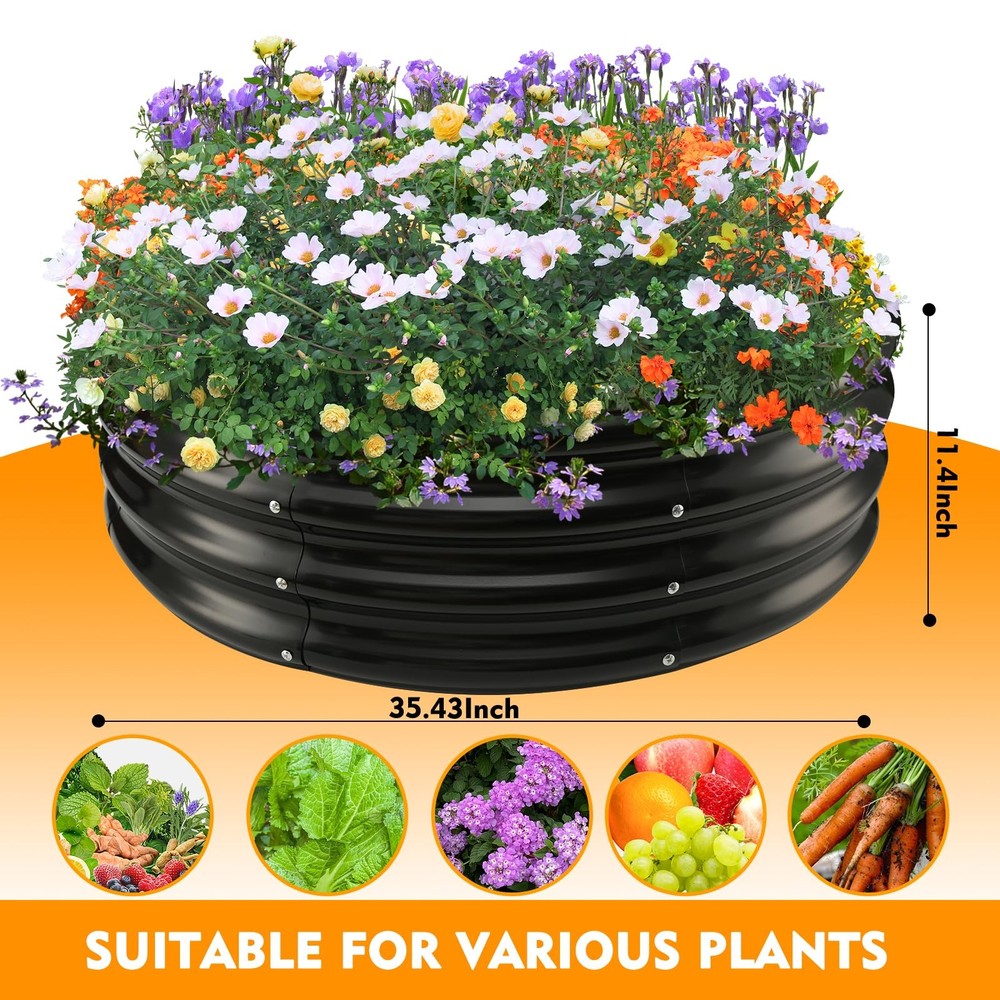 60" Round Galvanized Steel Fire Ring Pit for Backyard,Camping,Bonfire; Round ...