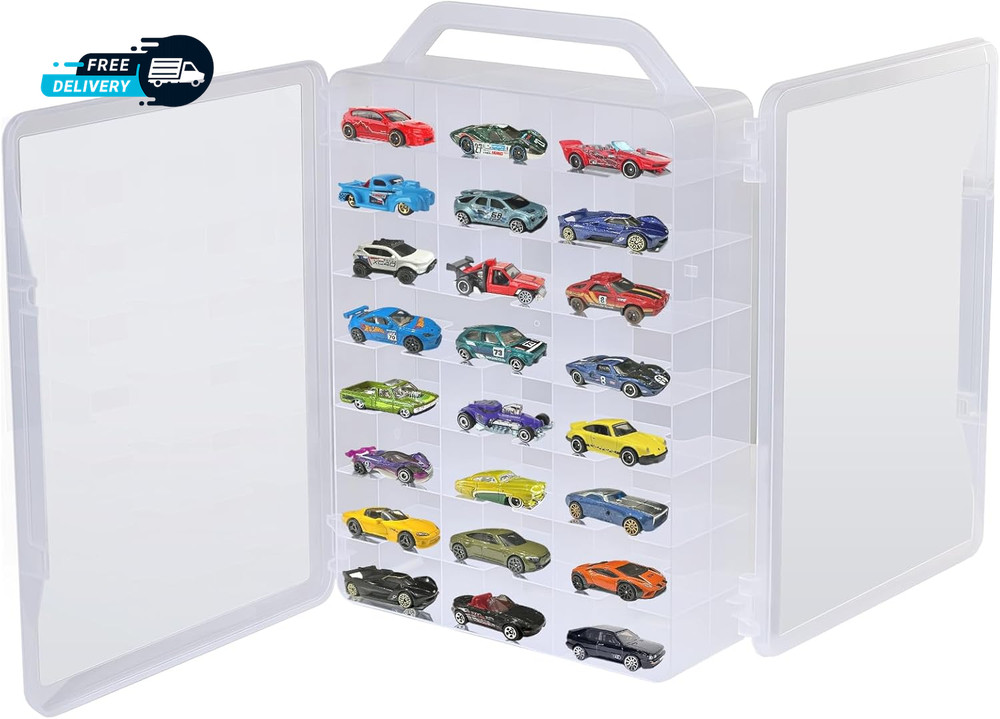 Double Sided Storage Case for Hot Wheels Storage with Carrying Handle